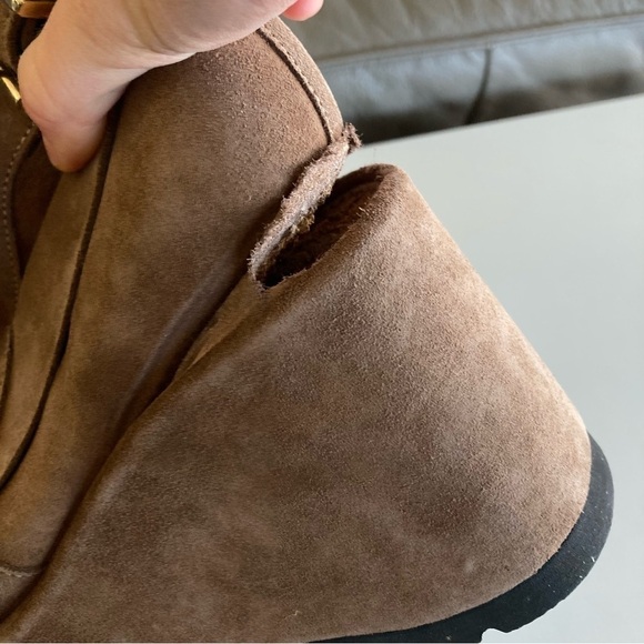 Free People Sabrina Mary Jane Taupe Suede Platforms Sz 37 - Picture 4 of 11